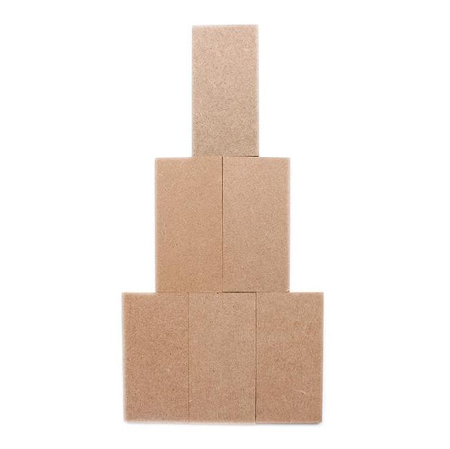 Little Birdie 1.9" x 3.9" MDF Rectangles, 6 pack