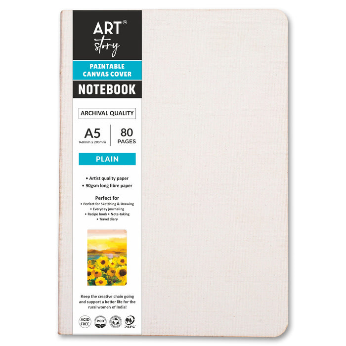 Customizable Canvas Cover Art Notebook from Little Birdie