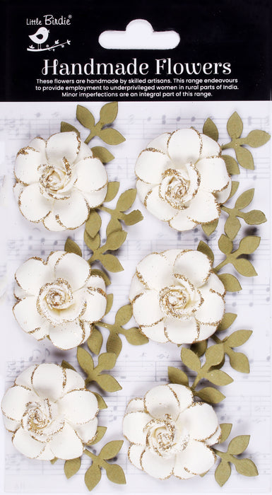 Pixie Rose Paper Flowers with Glitter Accents