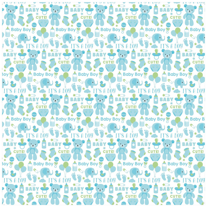 Pack of 3 - Little Miracle Cardstock Pack 12"X12" 12/Pkg-Baby Boy