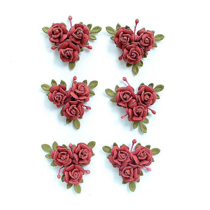 Pack of 3 - Francisca Paper Flowers 6/Pkg-Love and Roses